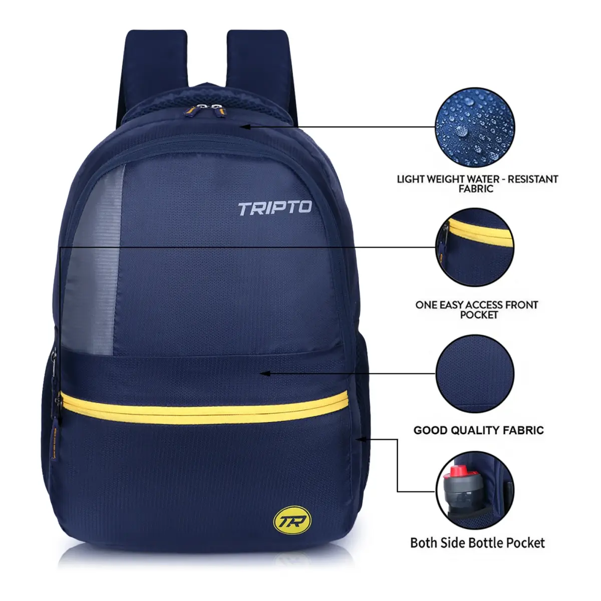 Tripto Valex Waterproof Laptop Bagpack 30L Medium (Blue, Black in Colors)